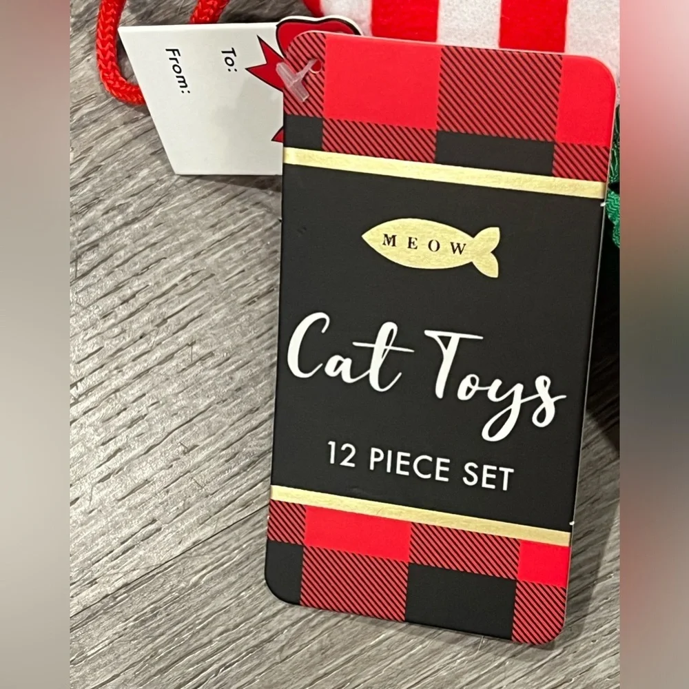Meow cat toy Christmas stocking 12 piece set of toys
